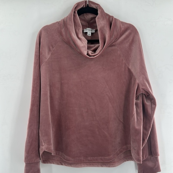 Evereve Milo Cozy Funnel Pullover Pink Large - Picture 4 of 8